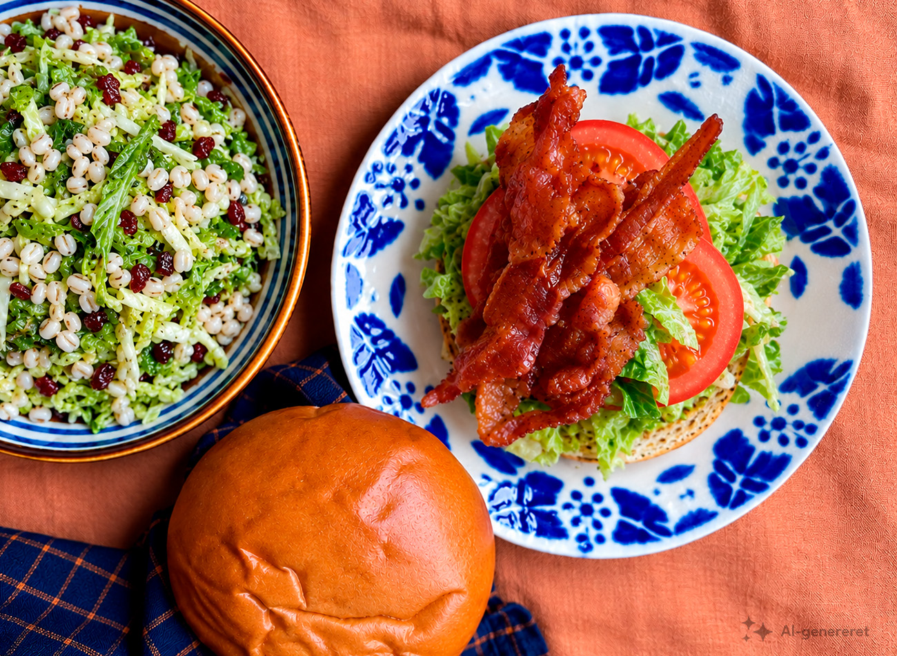 BLT sandwich med perlebygsalat